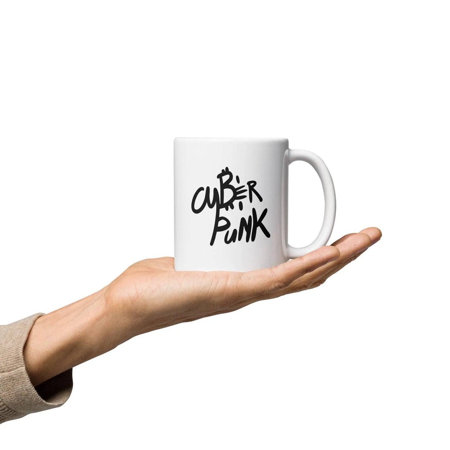 bitcoin mug - cyber punk - hold on hand - 325ml