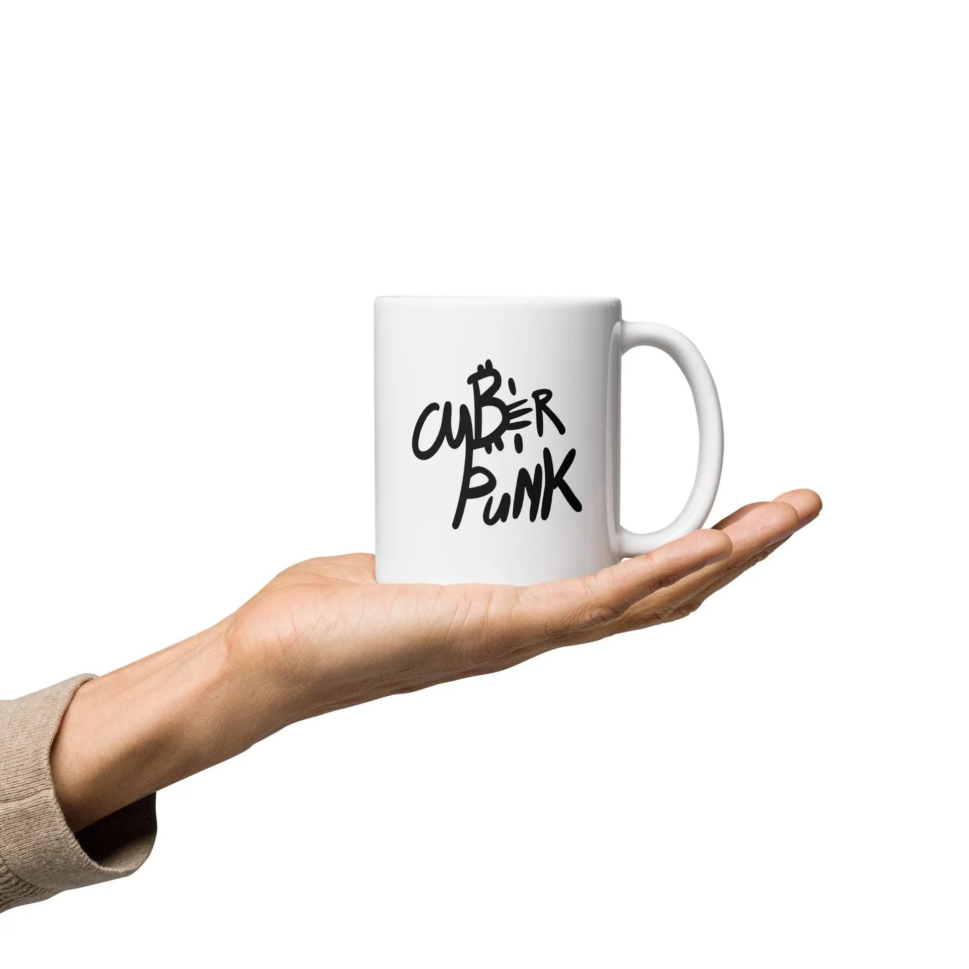 bitcoin mug - cyber punk - hold on hand - 325ml