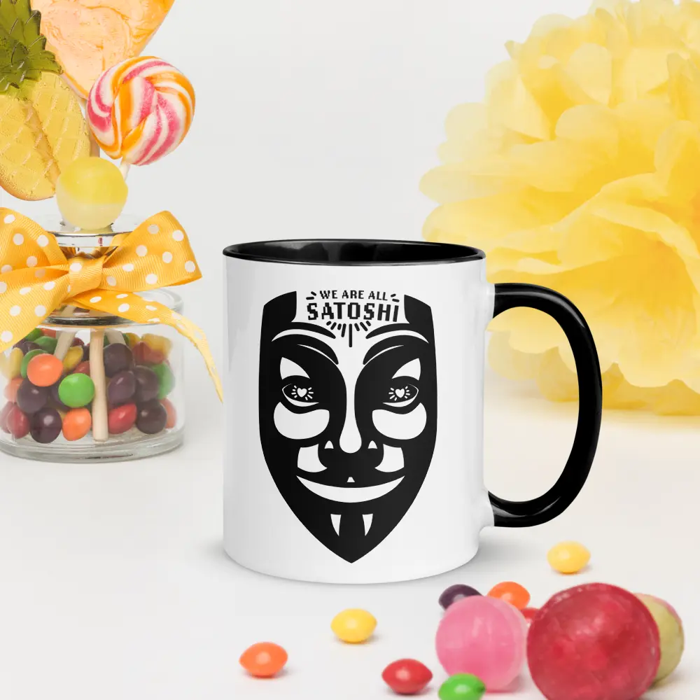 bitcoin mug - fawkes we are all satoshi design - sweets