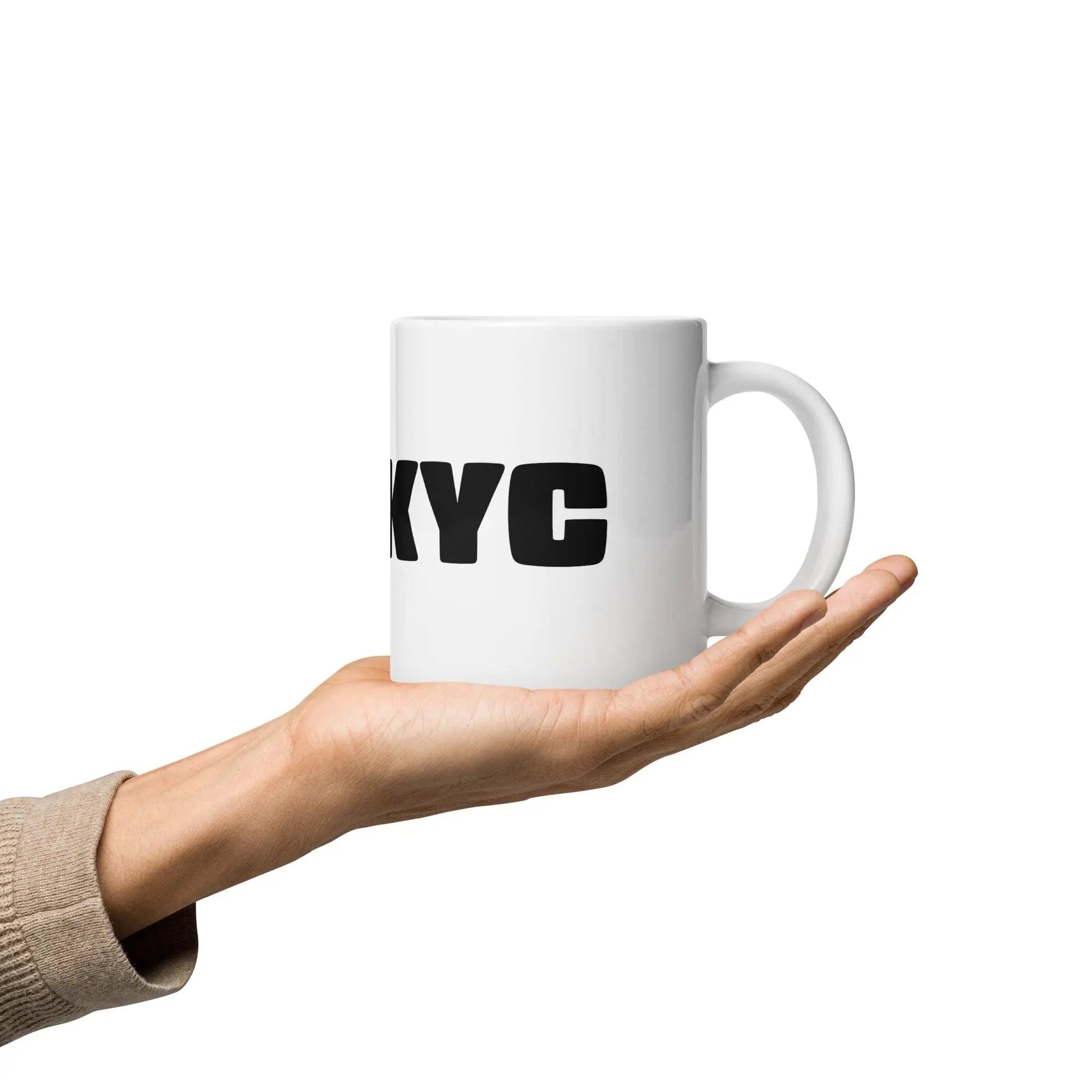 bitcoin mug - fuckyc - hold on hand - 591ml mug