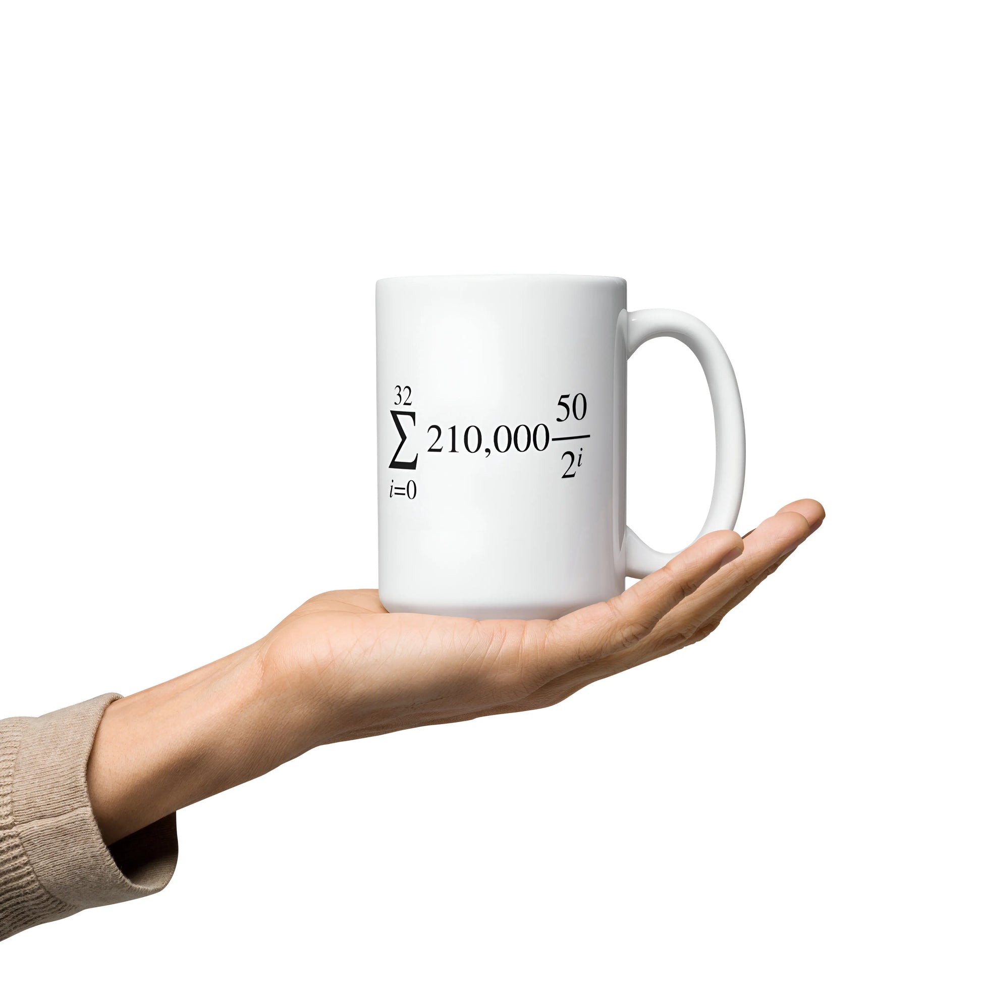 bitcoin mug - halving formula design - hold on hand