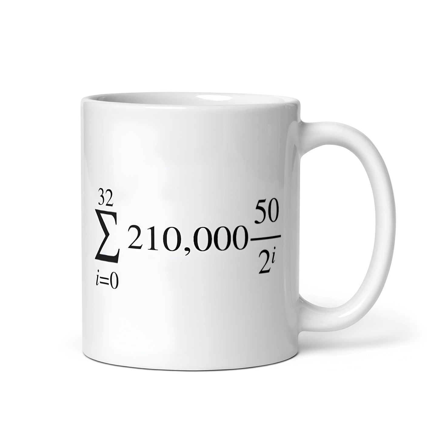 bitcoin mug - halving formula design - right side view