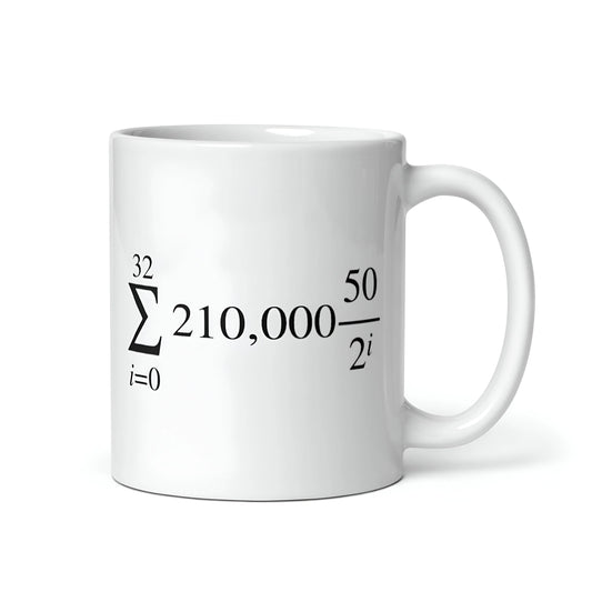 bitcoin mug - halving formula design - right side view