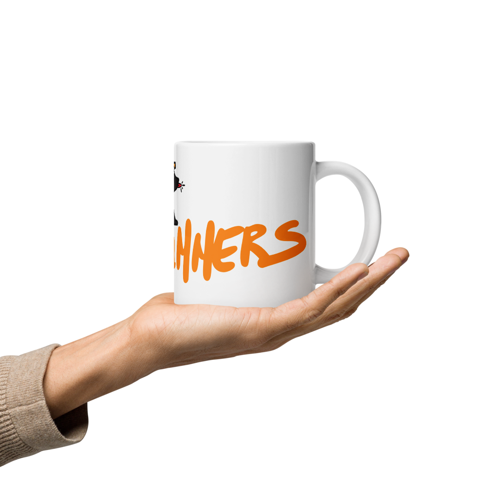 bitcoin mug - noderunners honeybadger - hold on hand - 591ml