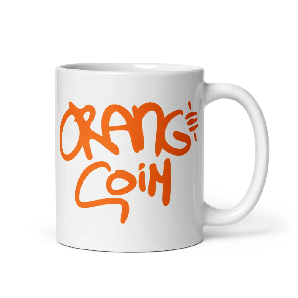 bitcoin mug - orange coin - front view