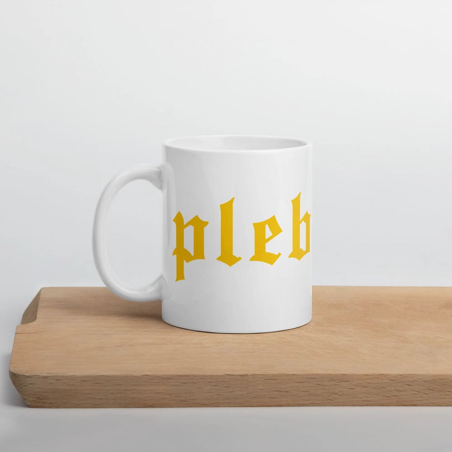 bitcoin mug - pleb gold color - lifestyle - desk setup - 325ml