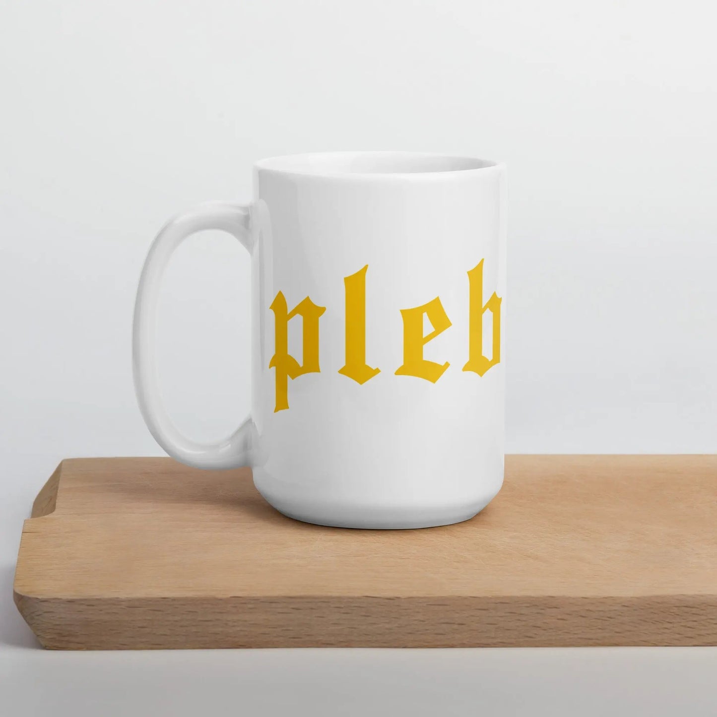 bitcoin mug - pleb gold color - lifestyle - desk setup - 443ml