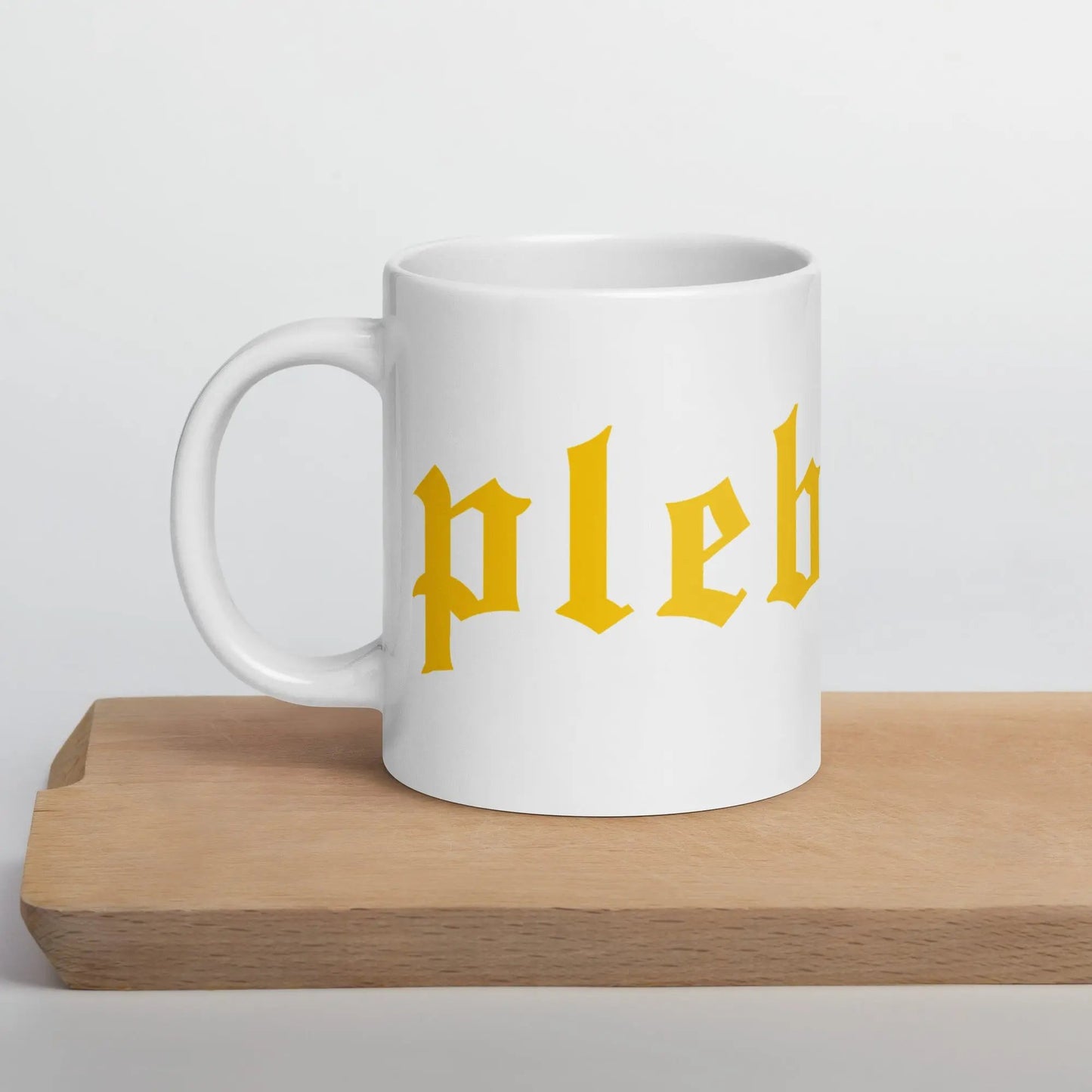bitcoin mug - pleb gold color - lifestyle - desk setup - 591ml