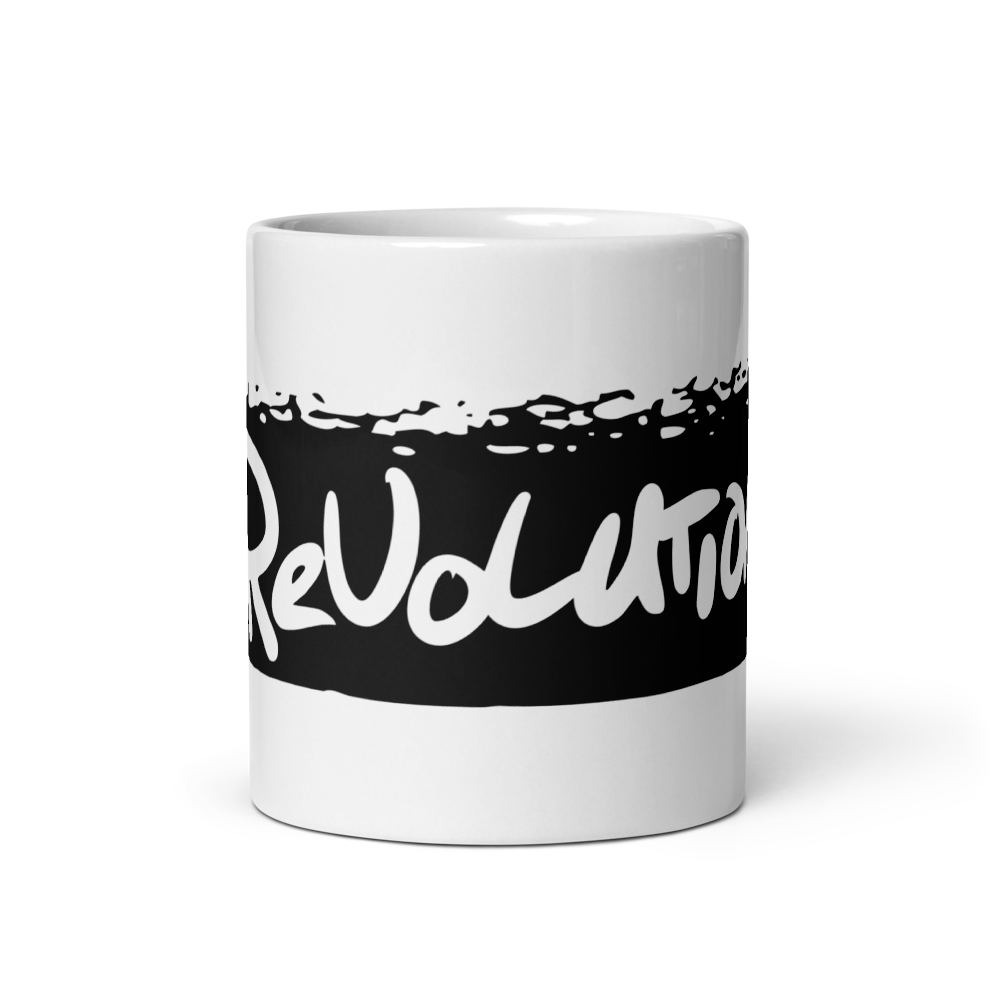 bitcoin mug - revolution black - front view