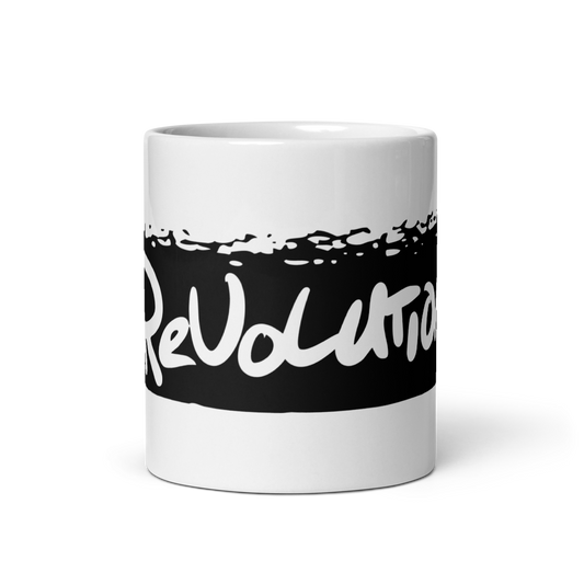bitcoin mug - revolution black - front view