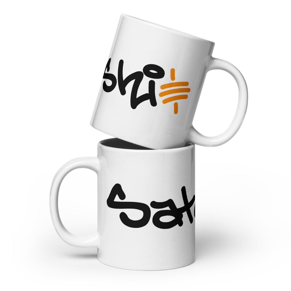 bitcoin mug - satoshi - two mugs stacked