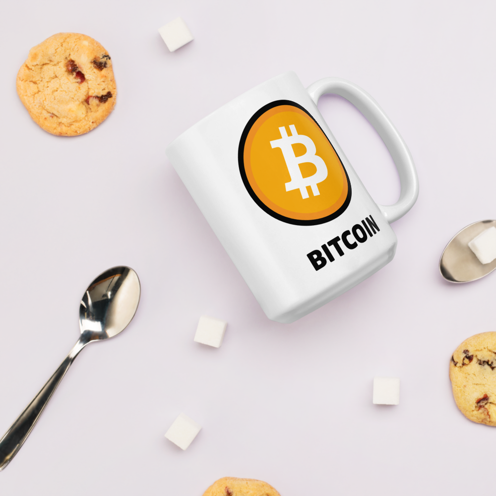 bitcoin mug - shitcoin or bitcoin - lifestyle - with cookies