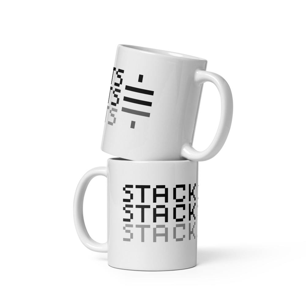 bitcoin mug - stack sats black - front view