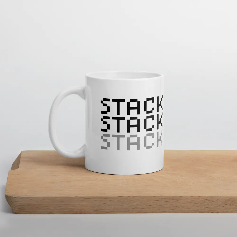 bitcoin mug - stack sats black - lifestyle - desk setup