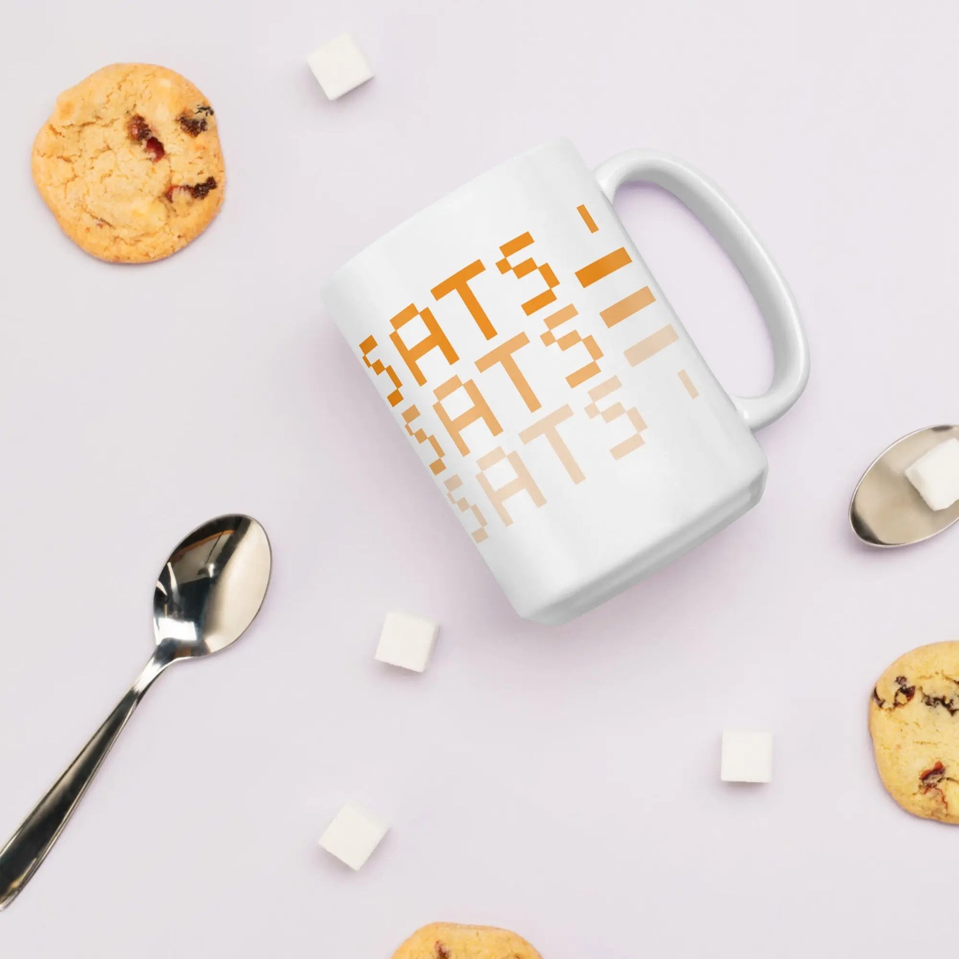 bitcoin mug - stack sats - with cookies setting