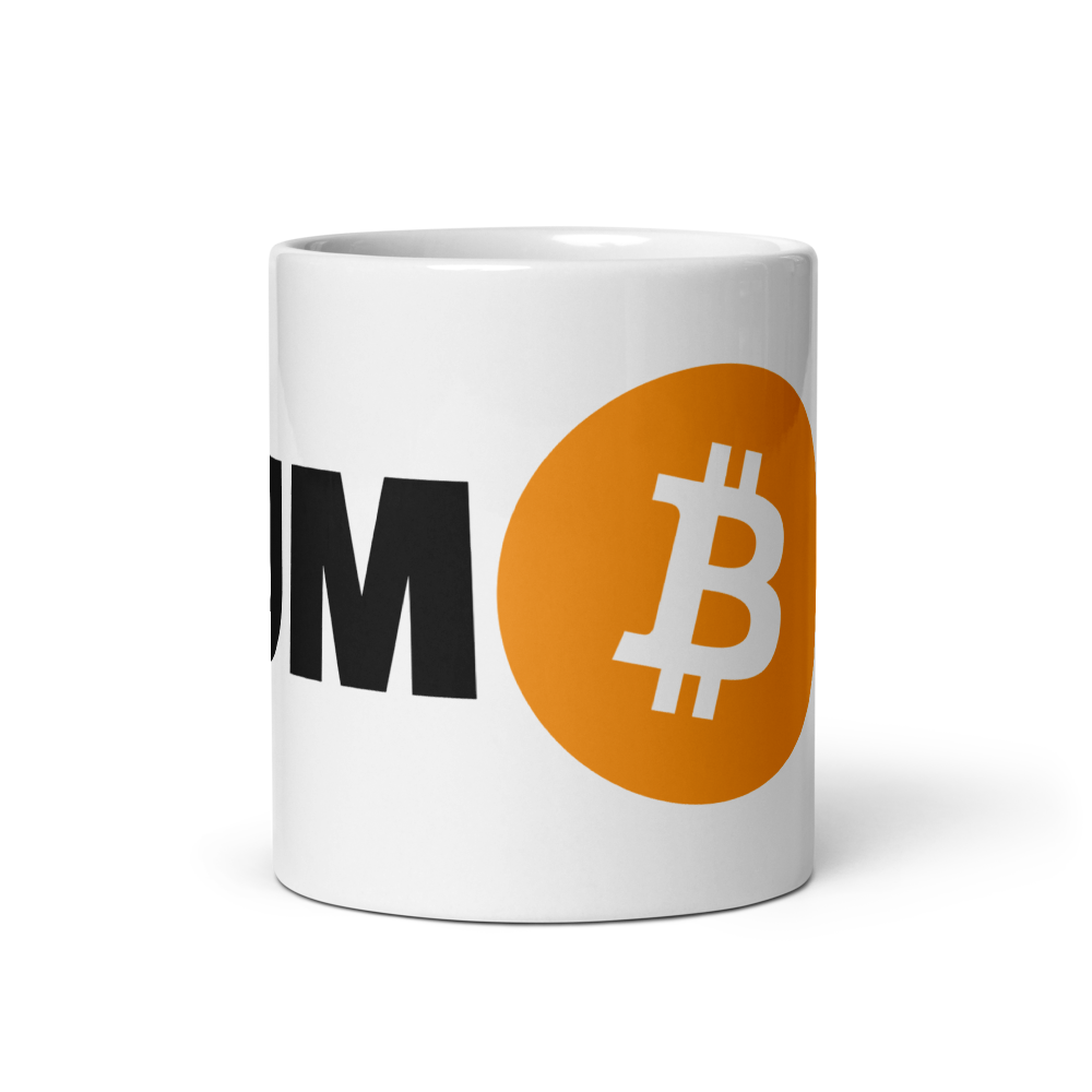 bitcoin mug - stay humble - back view