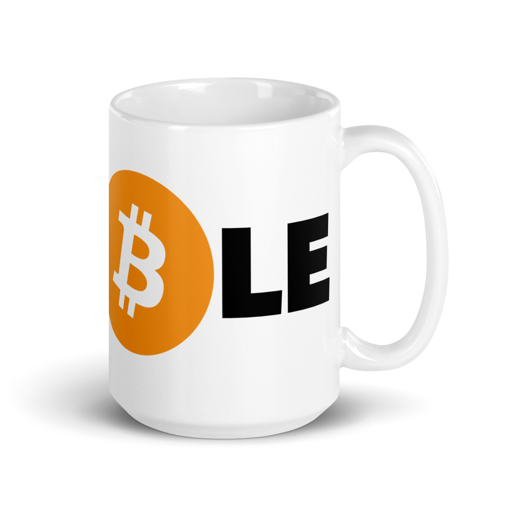 bitcoin mug - stay humble - right side view - 443ml