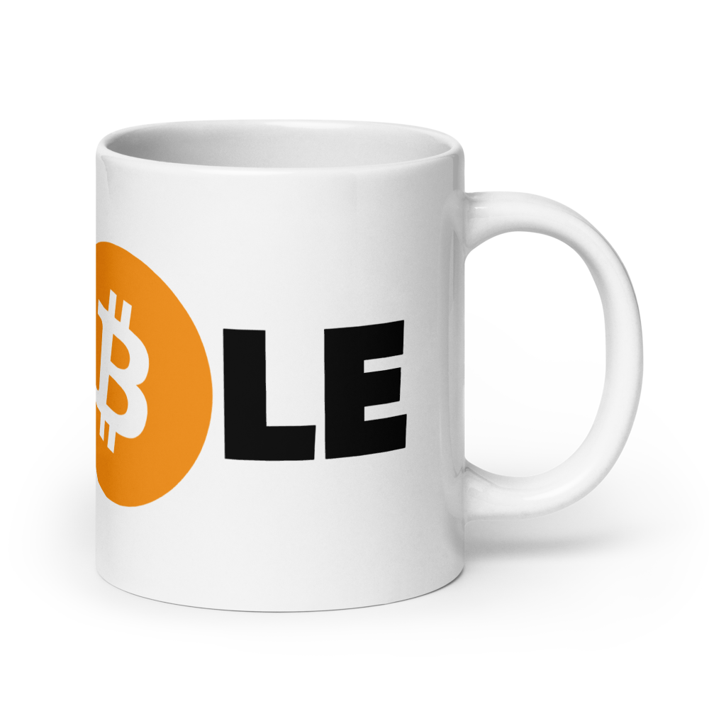 bitcoin mug - stay humble - right side view - 591ml