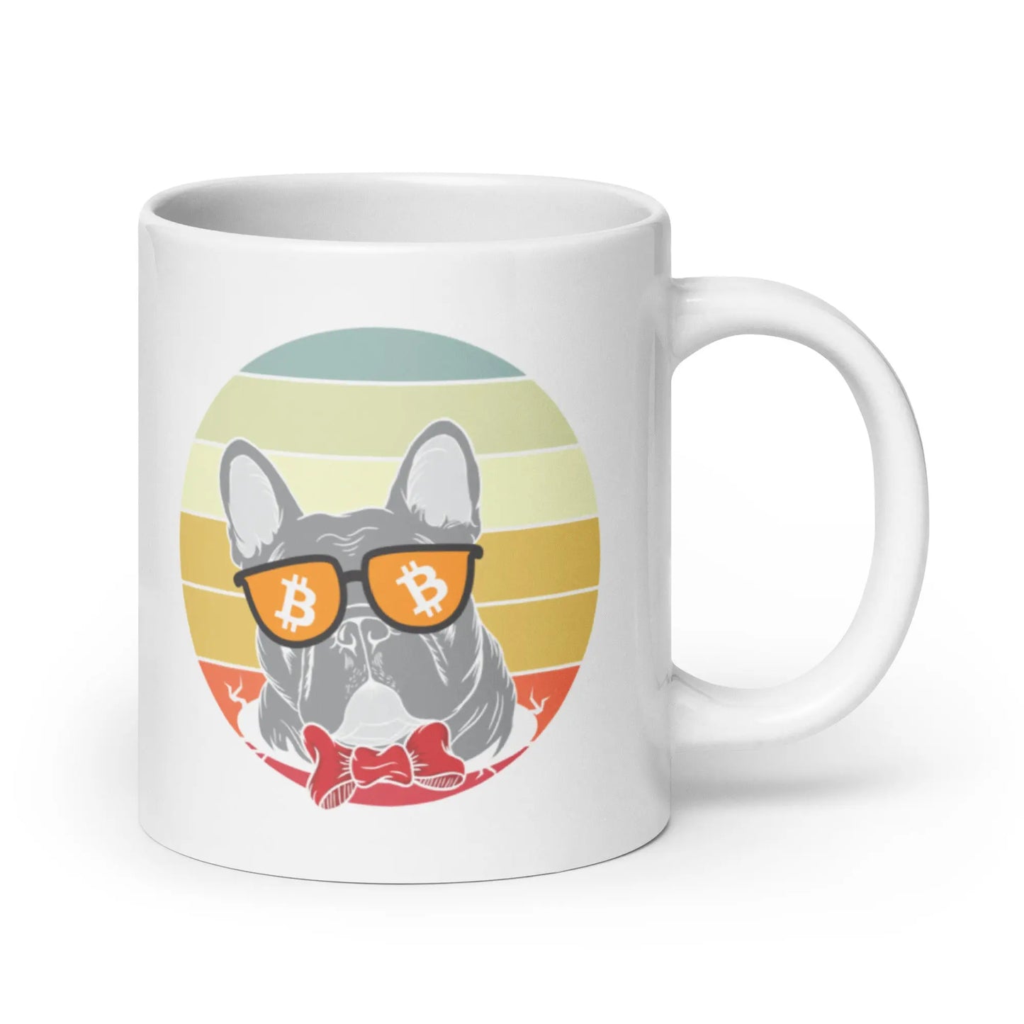 bitcoin mug - vintage dog lover - front view