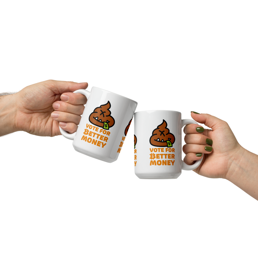 bitcoin mug - vote for better money - front view