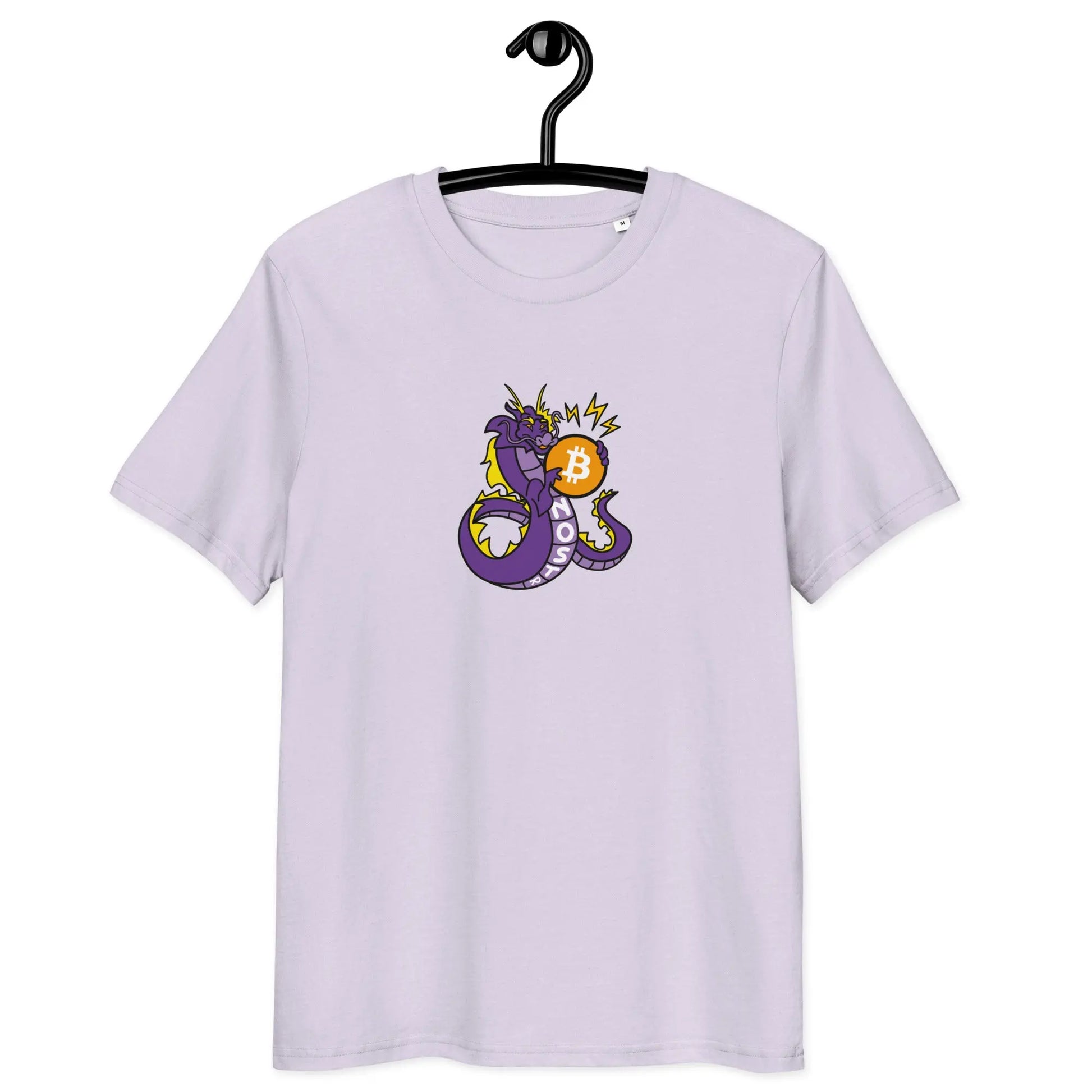 Bitcoin T-Shirt – Bitcoin NOSTR Dragon - on hanger - pink