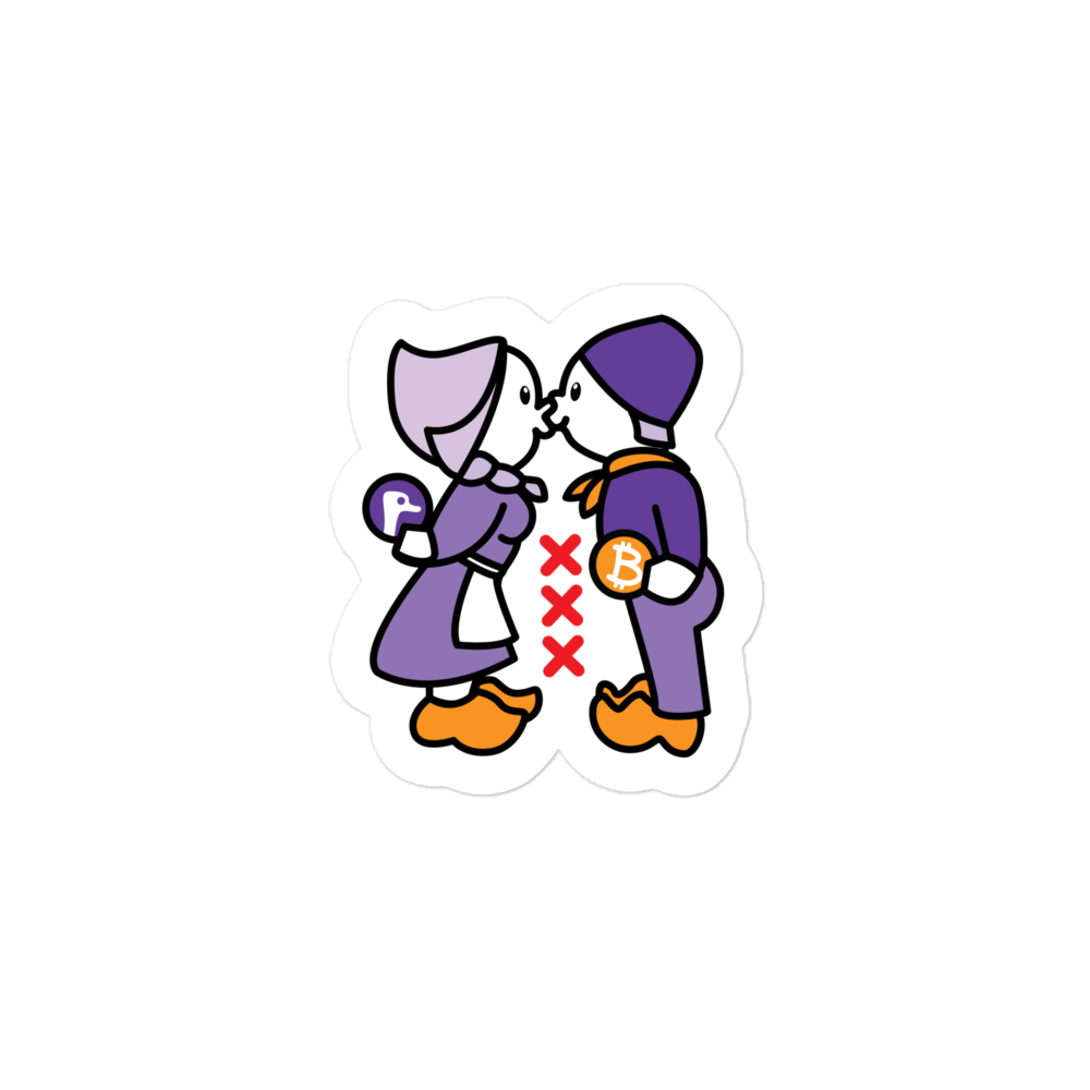 bitcoin nostr sticker - nostrdam - front view