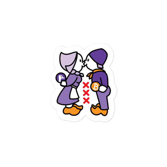 bitcoin nostr sticker - nostrdam - front view