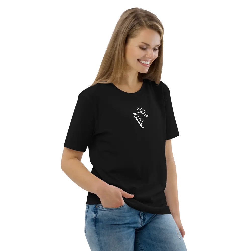 bitcoin tee - bitcoin pop snowboard - worn by female