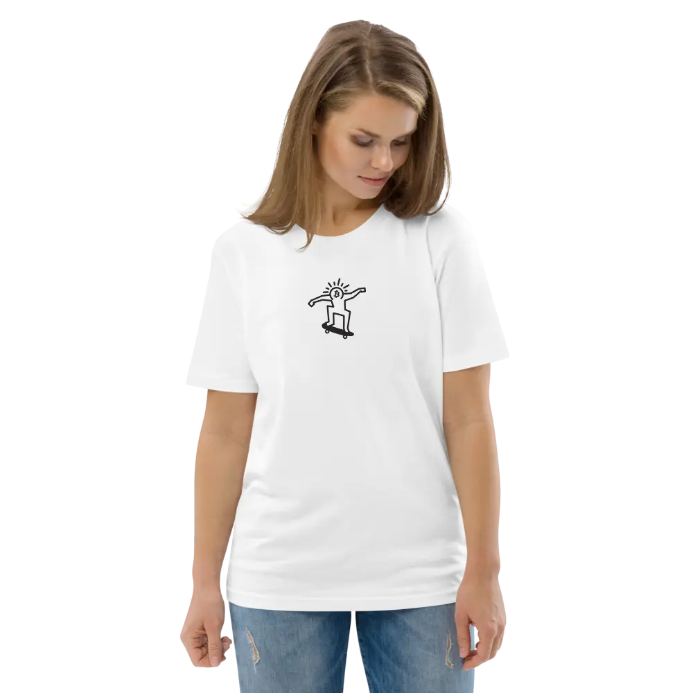 bitcoin tee - bitcoin pop sound money - worn by female