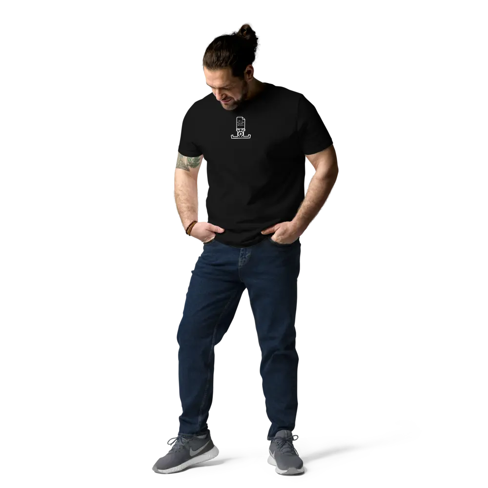 bitcoin tee - bitcoin pop white paper - male model