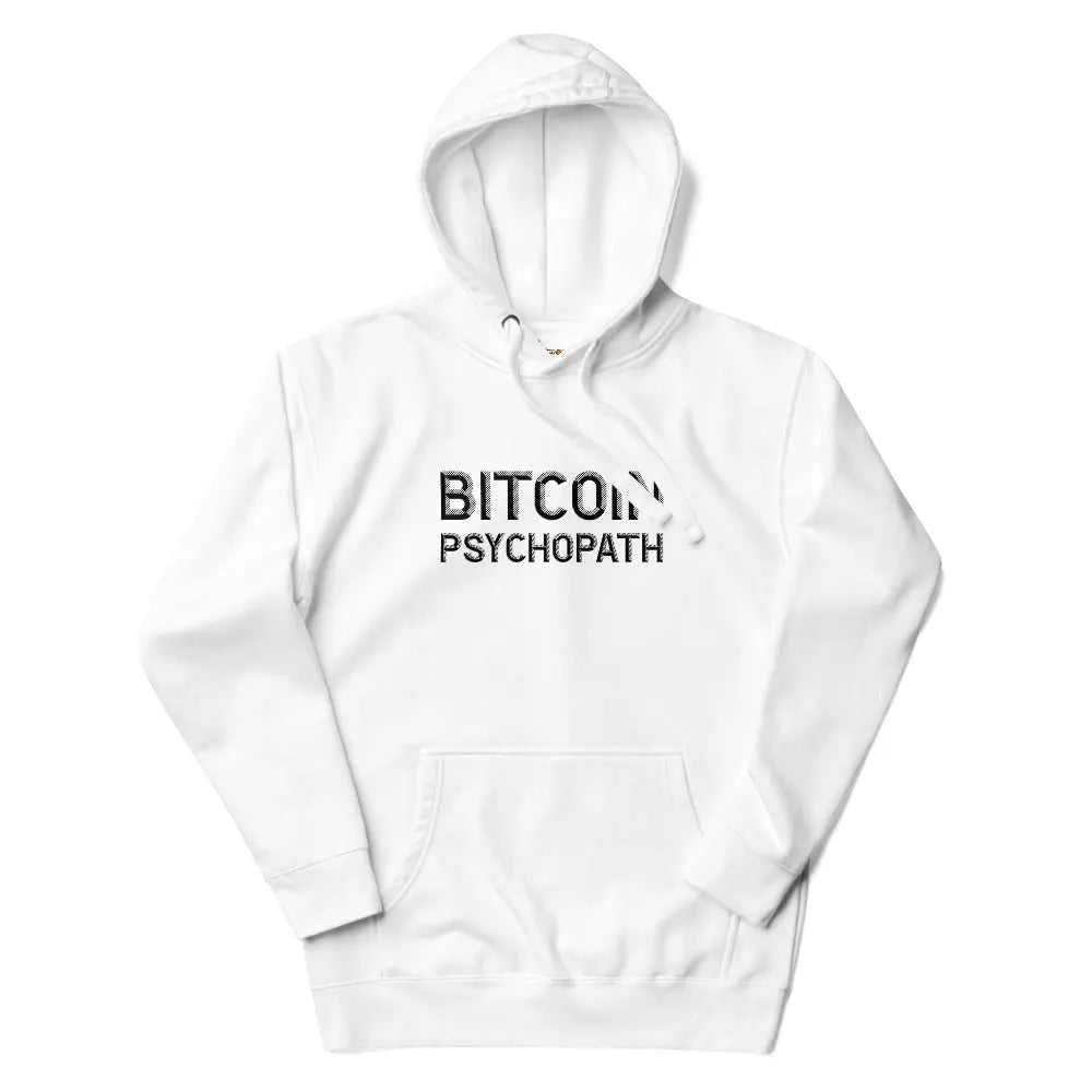 bitcoin hoodie - bitcoin psychopath - flat lay 