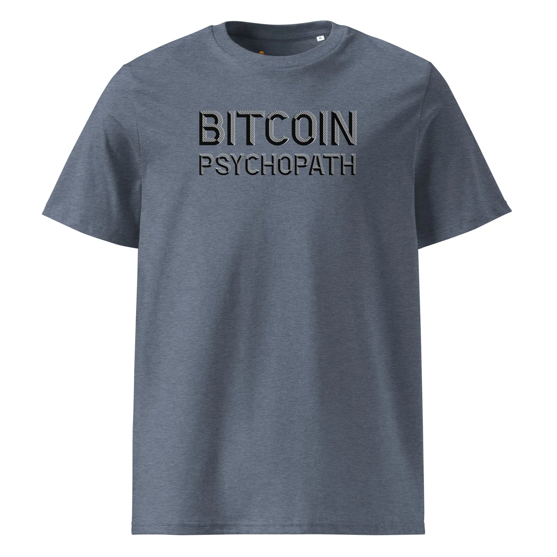 Bitcoin T-Shirt – Bitcoin Psychopath - front view — blue