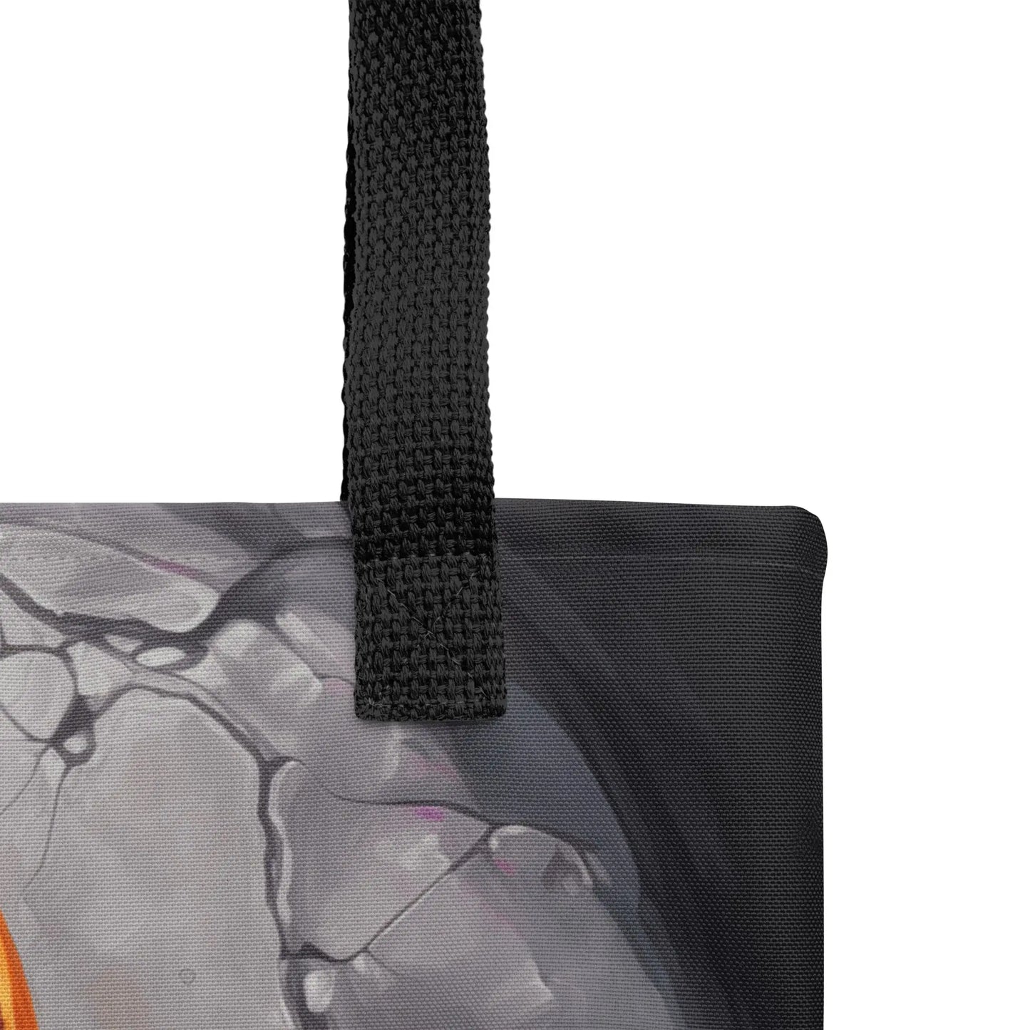 bitcoin tote bag - bitcoin rabbit hole - close-up view - black