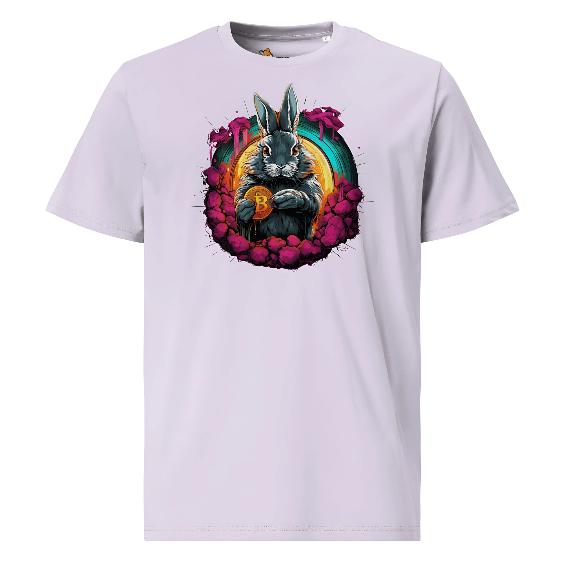 bitcoin t-shirt - bitcoin rabbit hole - front view - purple