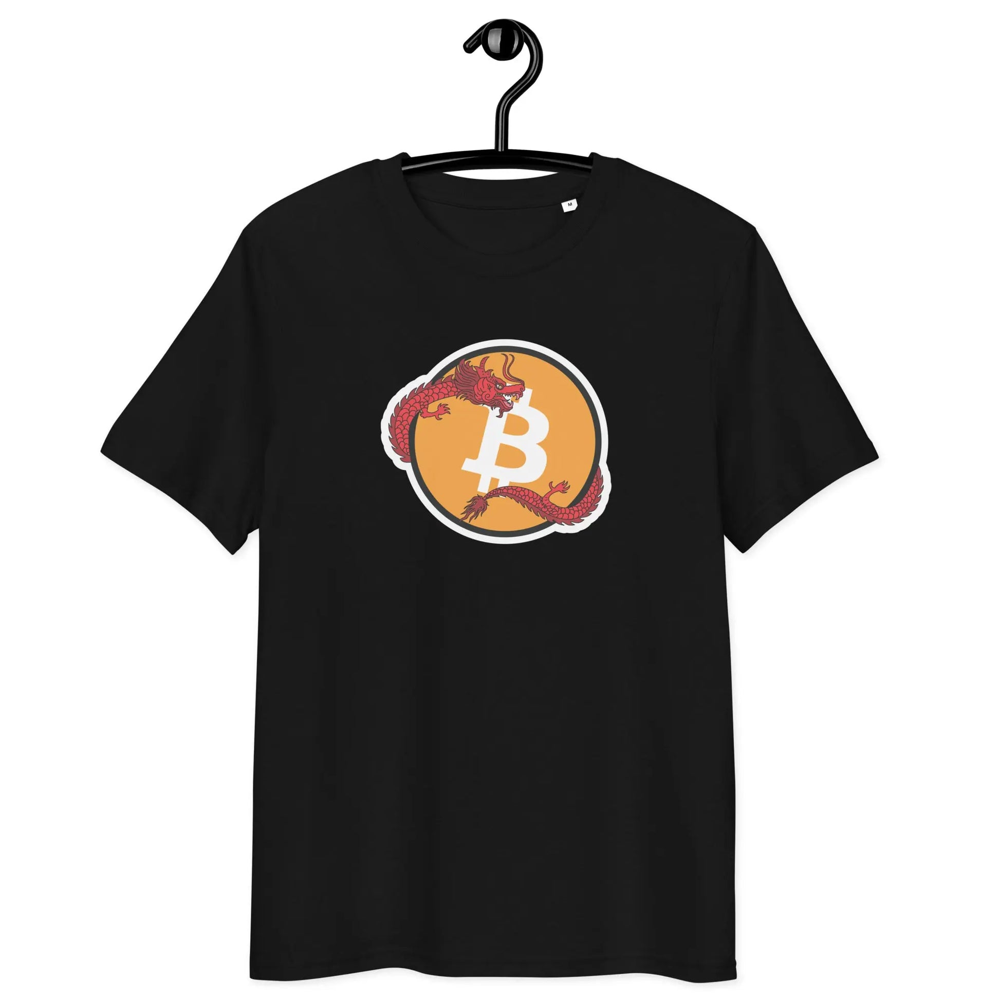 Bitcoin T-Shirt – Bitcoin Red Dragon - on hanger - black
