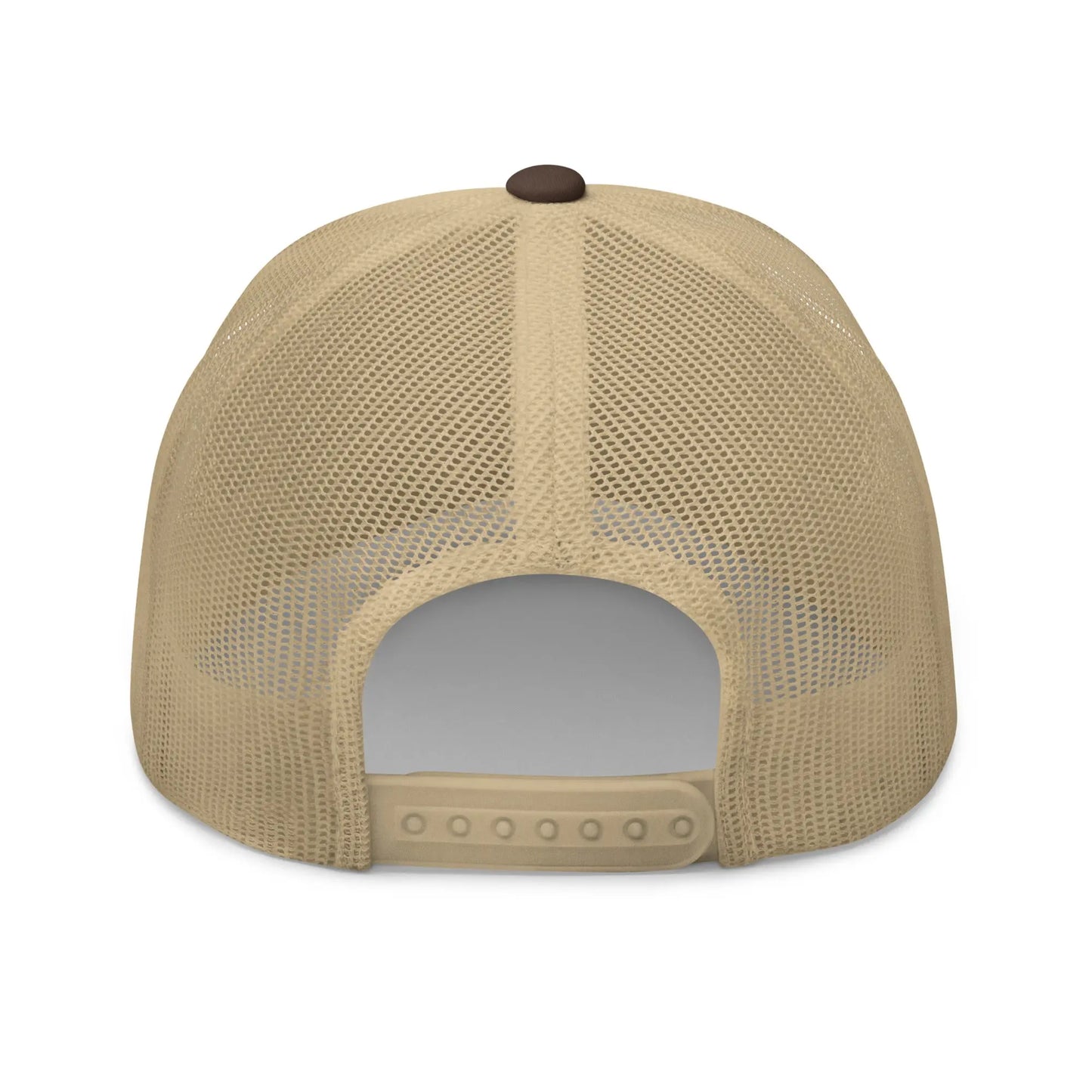 bitcoin satoshi hat back view brown and khaki