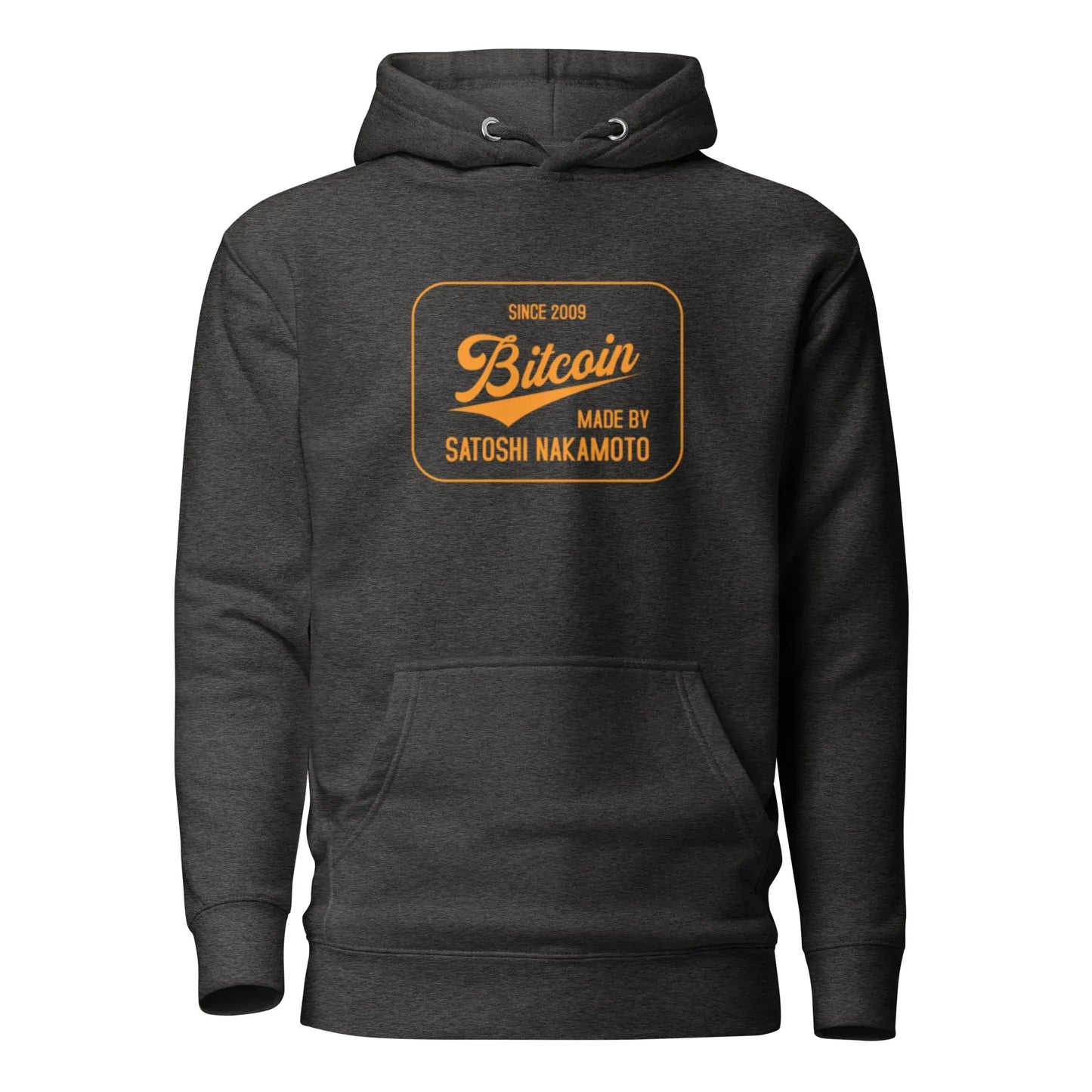 bitcoin hoodie - bitcoin since 2009 - front view - grey