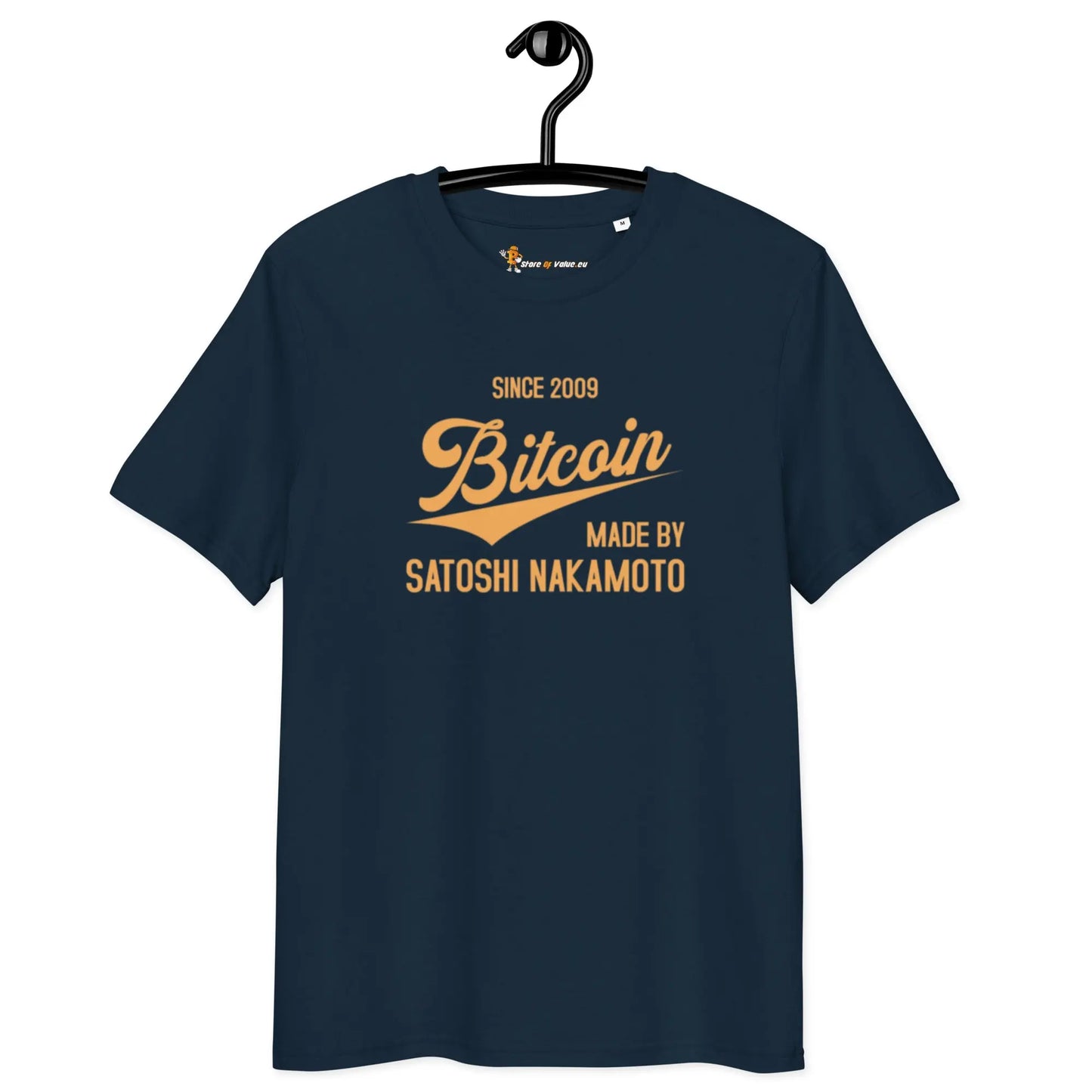 Bitcoin T-Shirt – Bitcoin Since 2009 - on hanger - navy blue