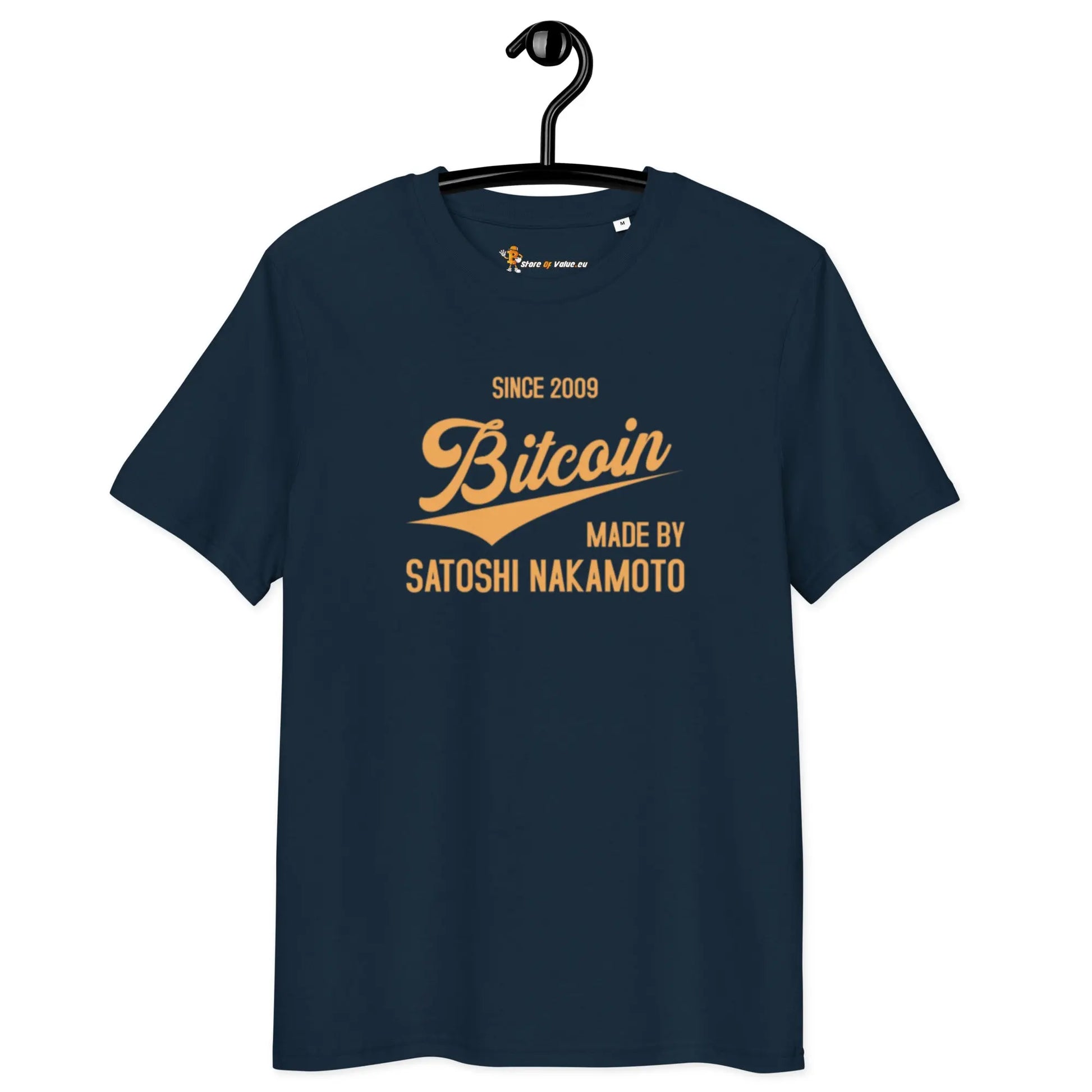 Bitcoin T-Shirt – Bitcoin Since 2009 - on hanger - navy blue