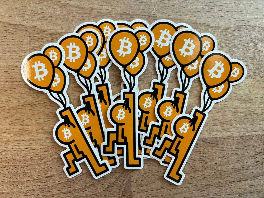 bitcoin sticker - bitpop balloon - close-up