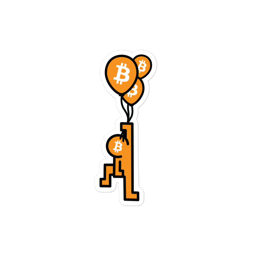 bitcoin sticker - bitpop balloon - detail view