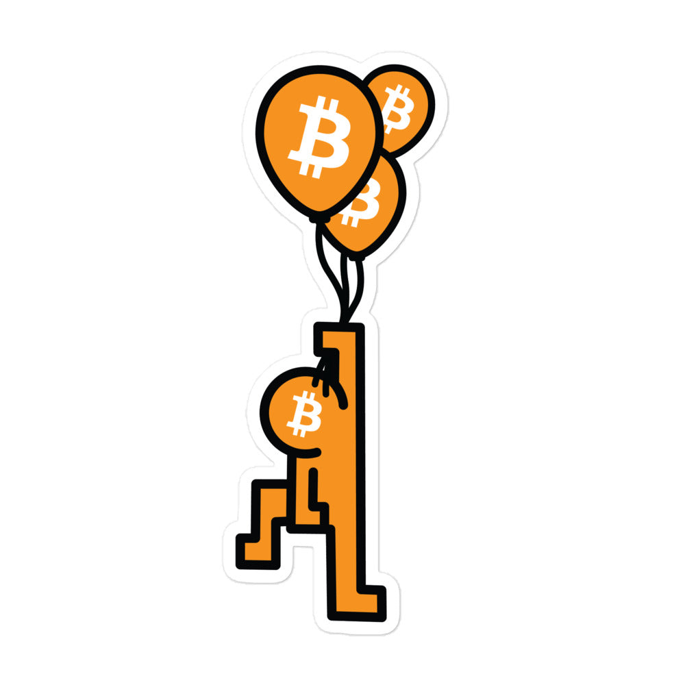 bitcoin sticker - bitpop balloon - front view