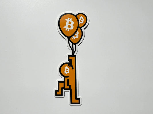 bitcoin sticker - bitpop balloon - front view