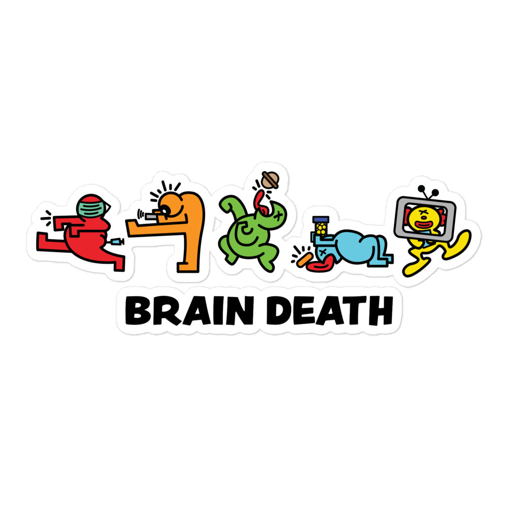 bitcoin sticker - brain death - main view