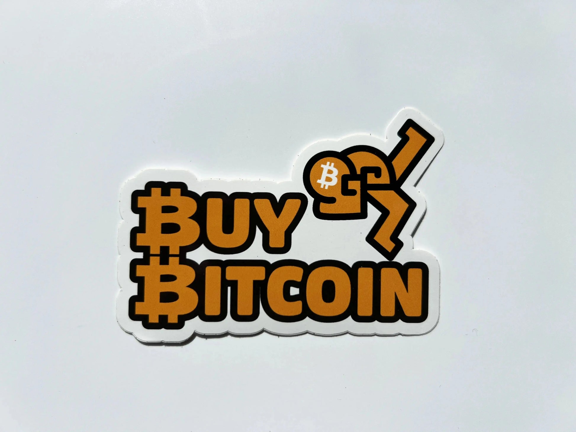bitcoin sticker - buy bitcoin - front view