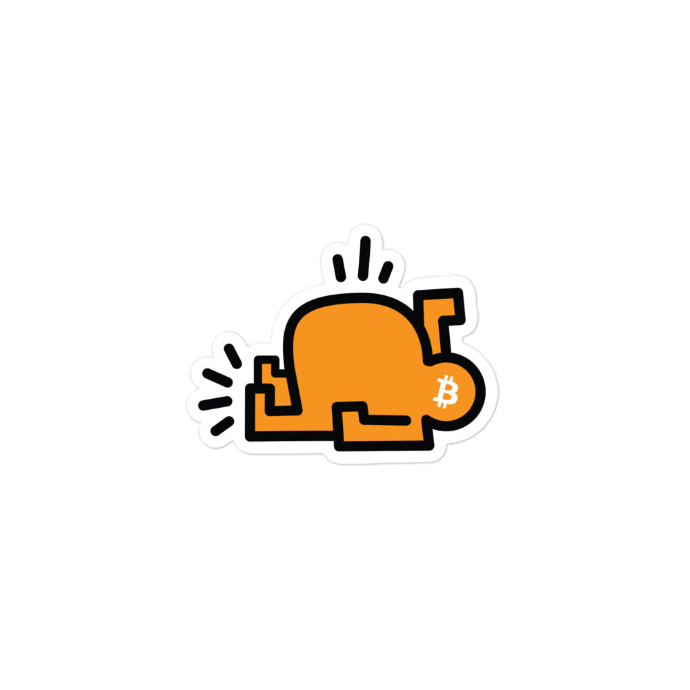 bitcoin sticker - fatpop - close-up