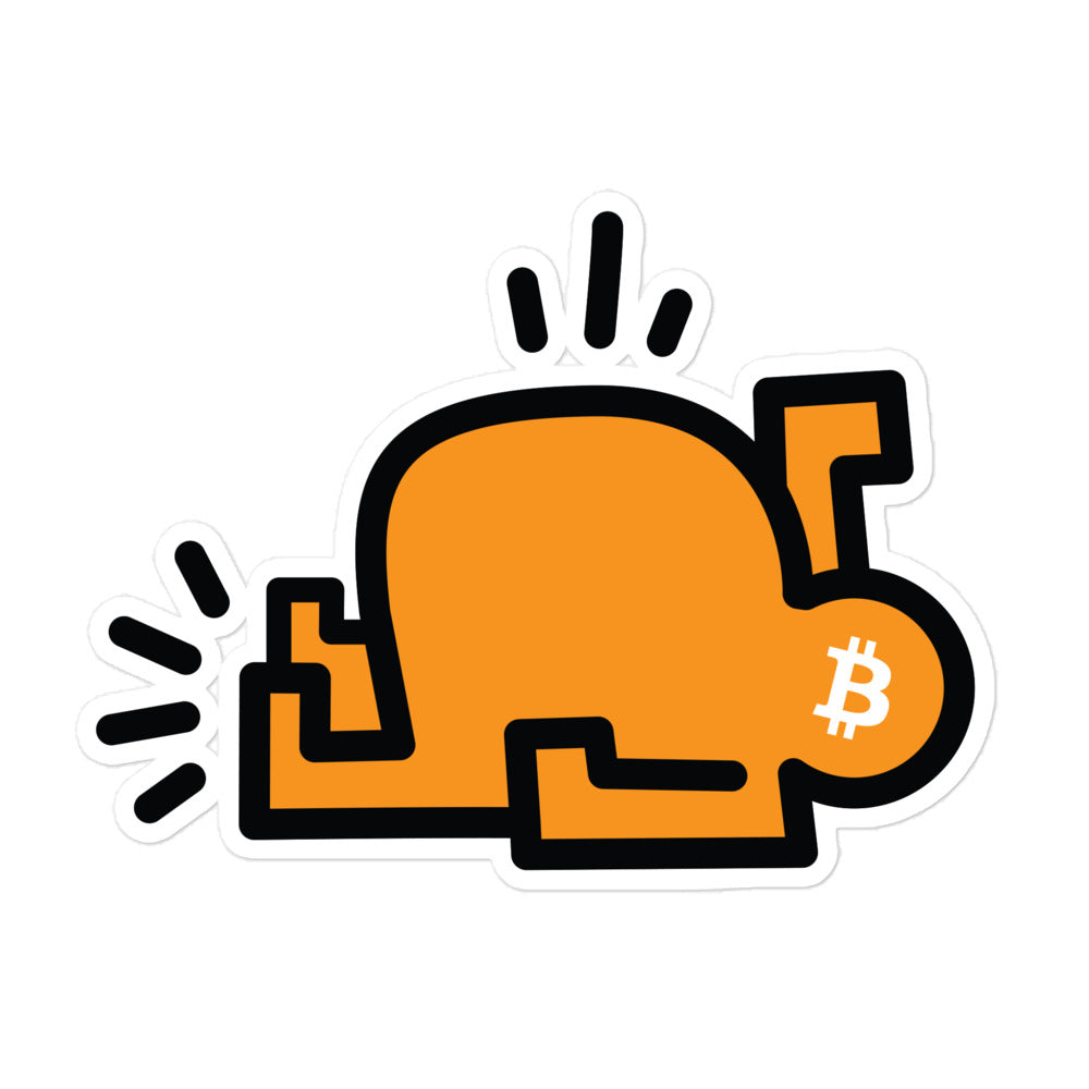 bitcoin sticker - fatpop - front view