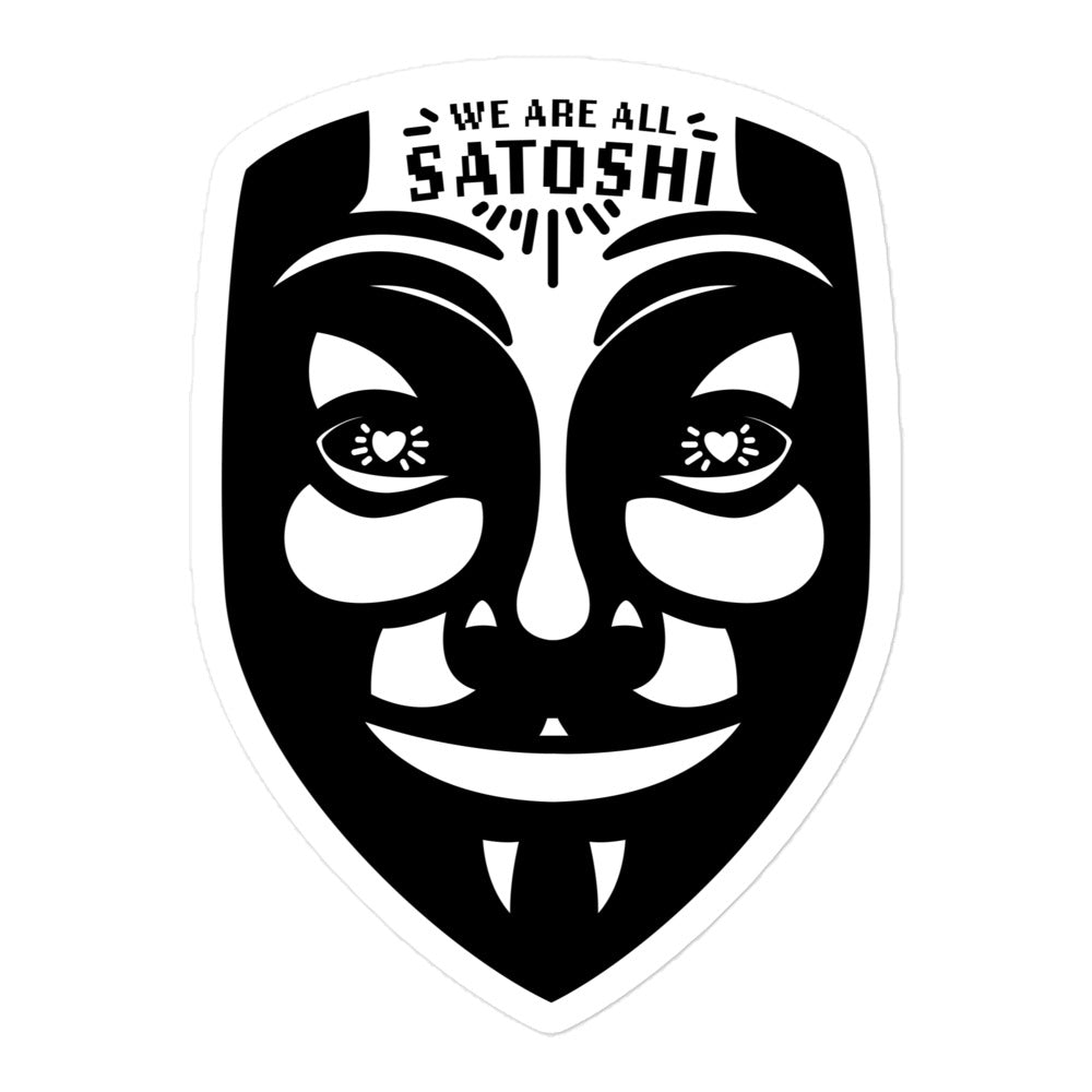 bitcoin sticker - fawkes - front view