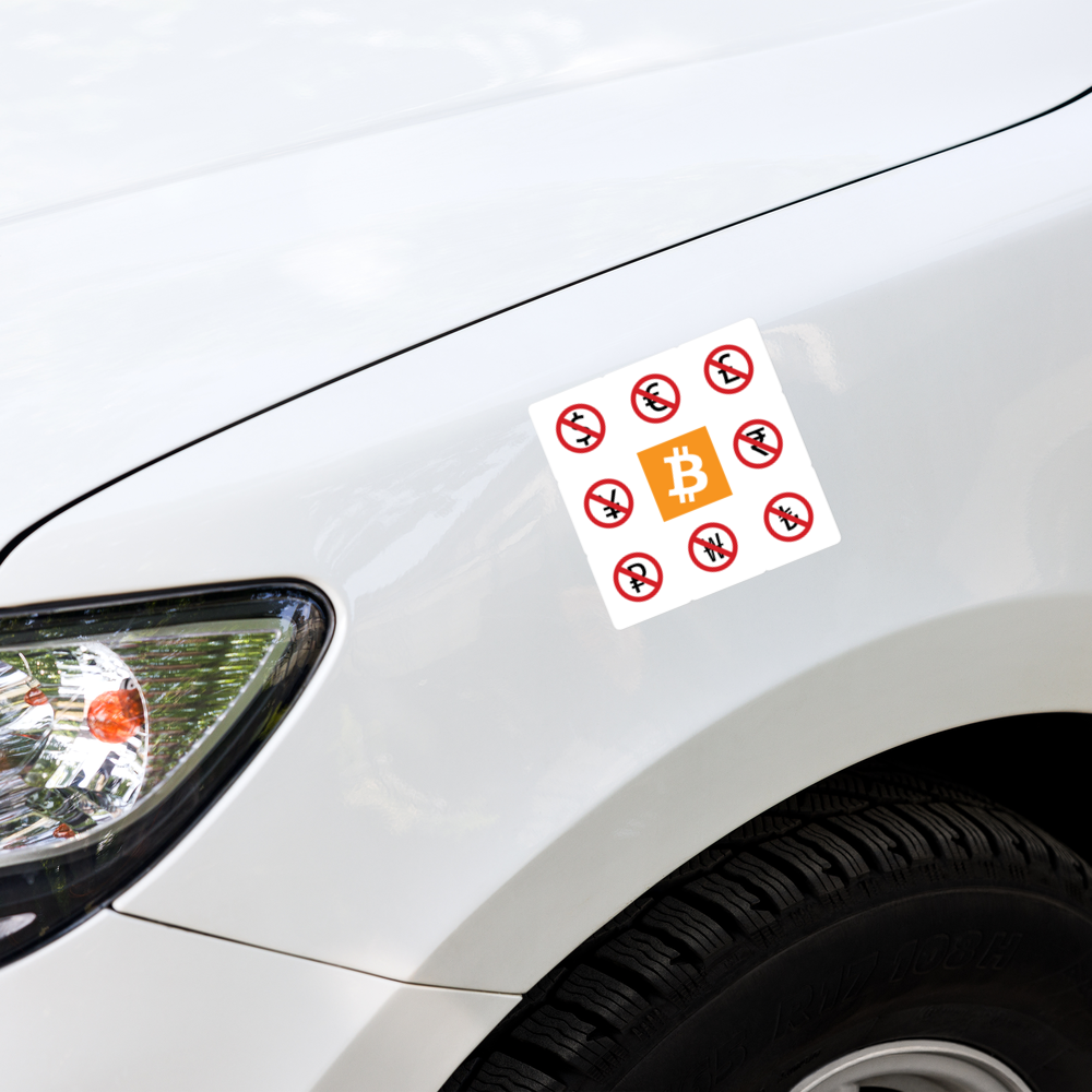 bitcoin sticker - the bitcoin standard - on car