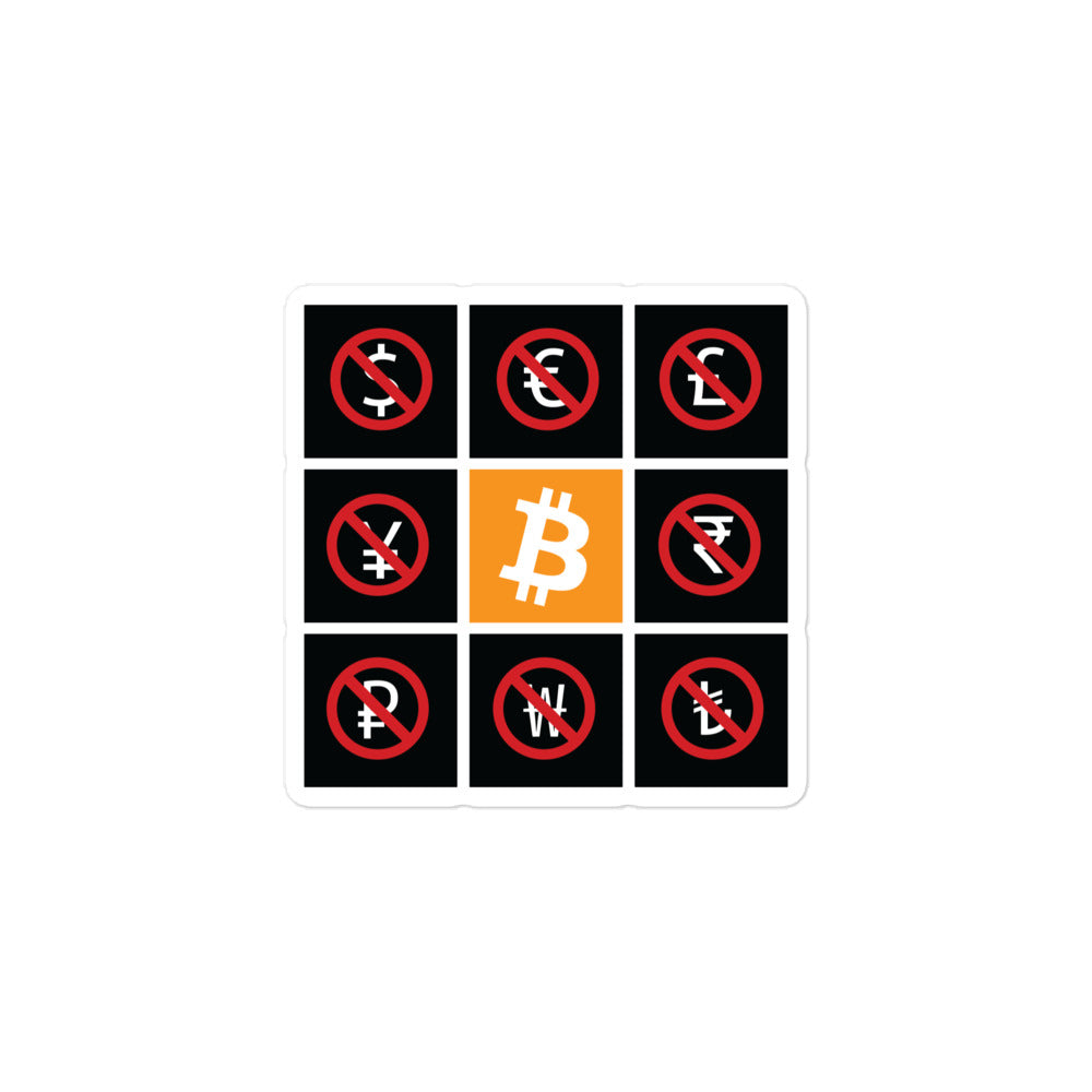 bitcoin sticker - the bitcoin standard - close-up detail